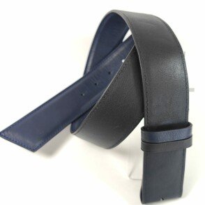 Ceinture reversible femme Noir / Marine